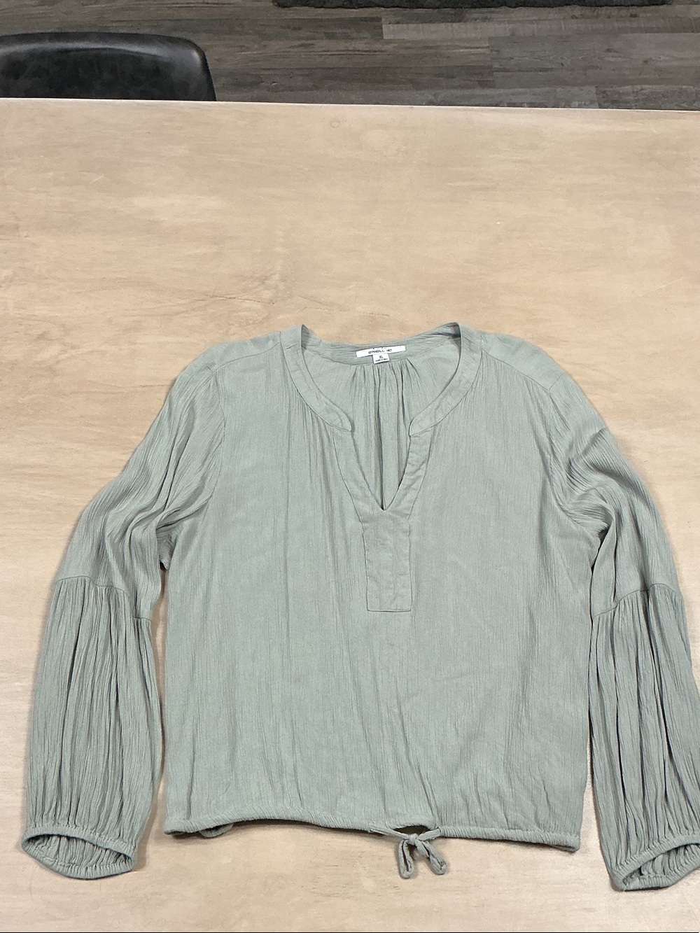 O'Neill Sage Green Lightweight Tie-Hem Tunic Top Size XL